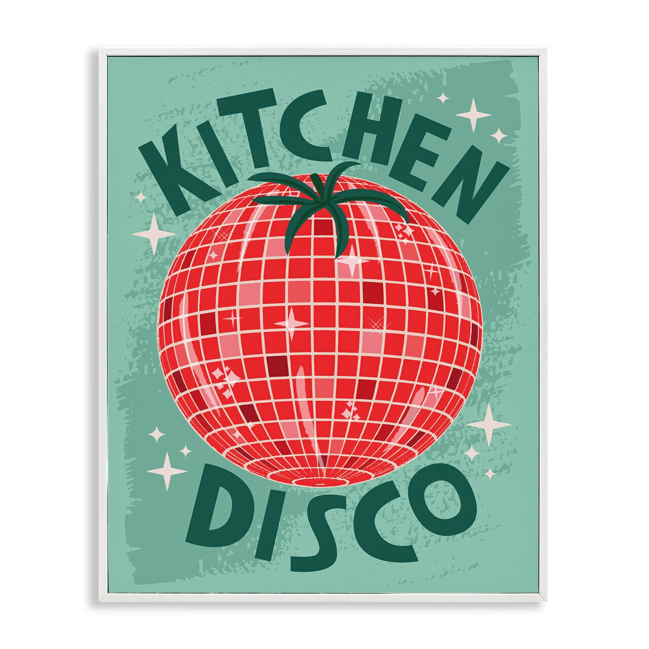 Stupell Industries Kitchen Disco Tomato Framed Giclee Wall Art Design by Lisa Perry Whitebutton